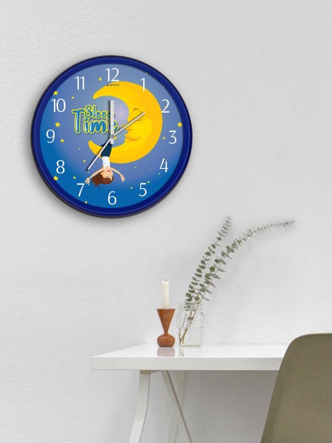 

WENS Blue Printed Non-Ticking Analogue Wall Clock