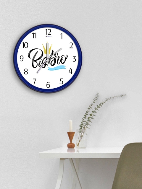 

WENS White & Blue Printed Non-Ticking Analogue Wall Clock