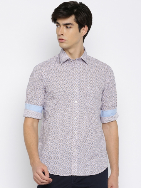 

ColorPlus Men Peach Tailored Fit Printed Casual Shirt