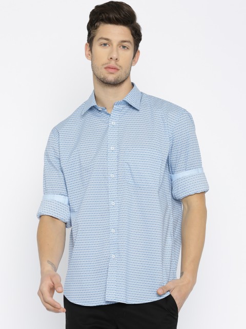 

ColorPlus Men Blue Printed Tailored Fit Casual Shirt