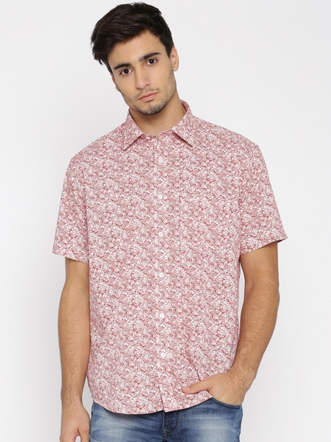 

ColorPlus Men Red & White Tailored Fit Printed Casual Shirt