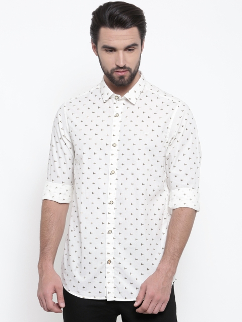 

ColorPlus Men Off-White Regular Fit Printed Casual Shirt