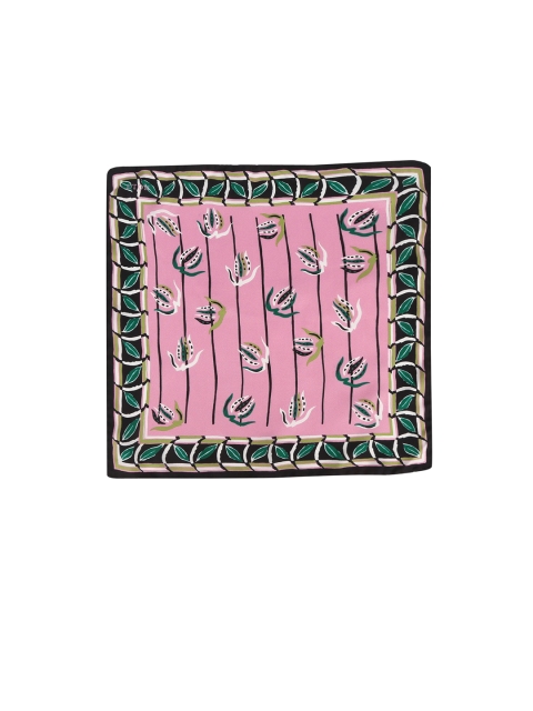 

Eton Men Pink & Black Printed Pocket Squares