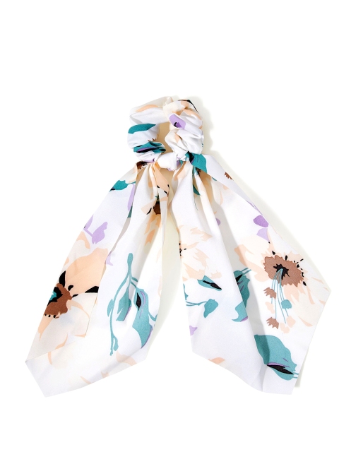 

Accessorize Women White Floral Scarf Hair Pony