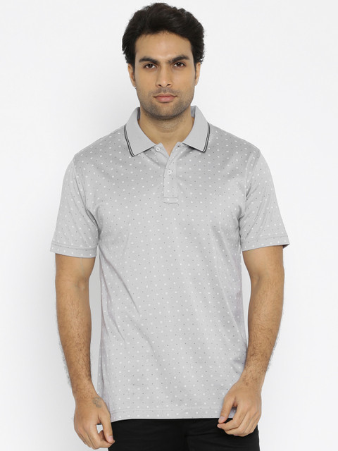 

ColorPlus Men Grey Printed Polo T-shirt