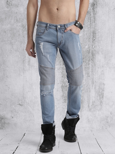 

Roadster Blue Skinny Fit Mid-Rise Mildly Distressed Jeans