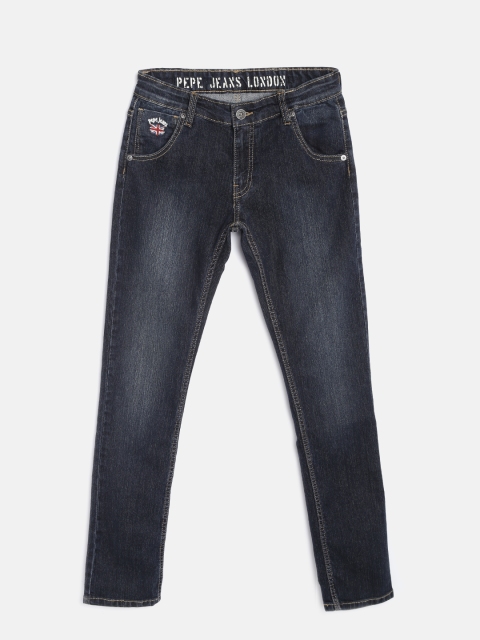 

Pepe Jeans Boys Navy Slim Fit Mid-Rise Clean Look Jeans, Navy blue
