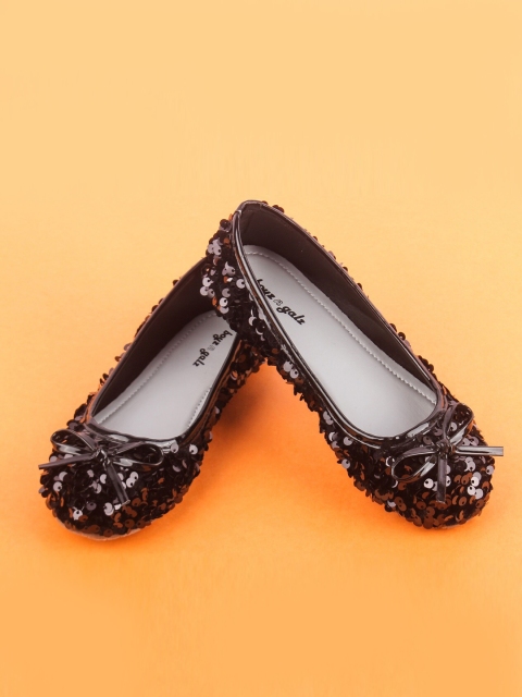 

BOYZ N GALZ Girls Black Ballerinas Flats