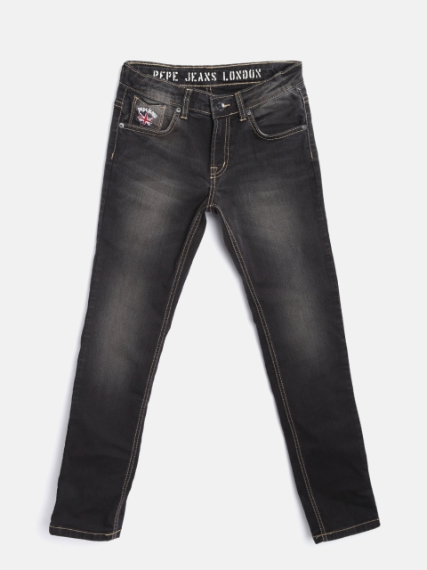 

Pepe Jeans Boys Charcoal Grey Slim Fit Mid-Rise Clean Look Jeans