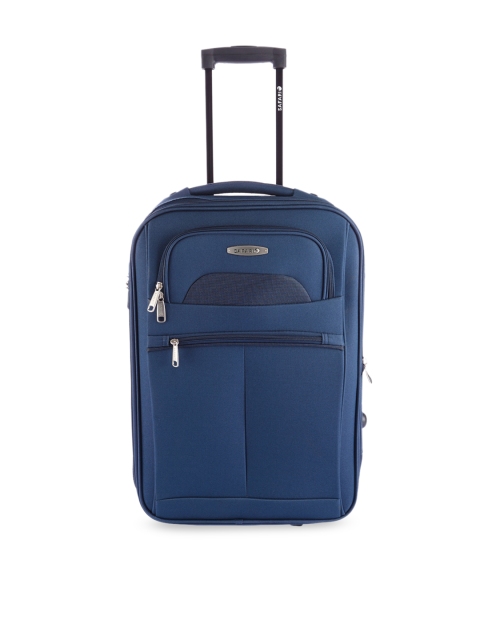 

Safari Blue Solid Cabin Trolley Suitcase