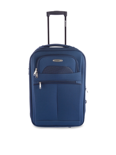 

Safari Blue Solid Soft-Sided Large Trolley Suitcase