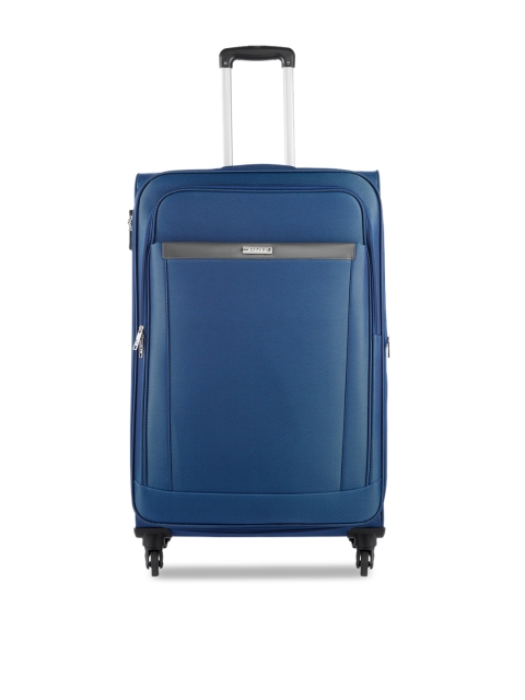 

Safari Blue Textured Pergo Deluxe Cabin Soft-Sided Luggage Trolley Bag