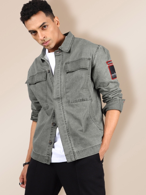 

KRA Men Olive Green Classic Checked Casual Shirt