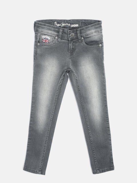 

Pepe Jeans Girls Charcoal Grey Pixlette Skinny Fit Mid-Rise Clean Look Jeans