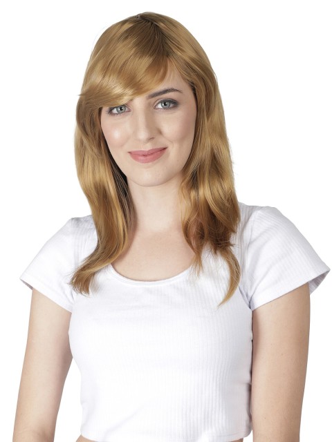 

thrift bazaar Blonde Straight Medium Length Wig, Gold