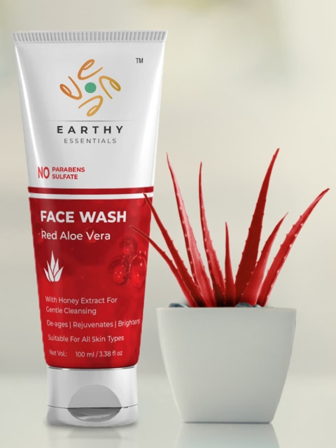 

EARTHY ESSENTIALS Red Aloe Vera Face Wash 100 ml - Face Cream 50 g