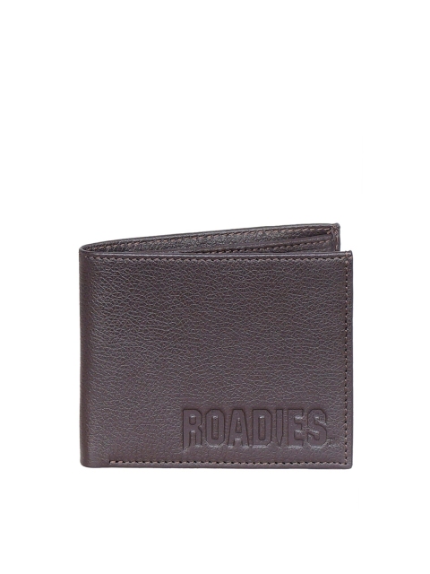 

Justanned Men Brown Textured Leather Two Fold Wallet