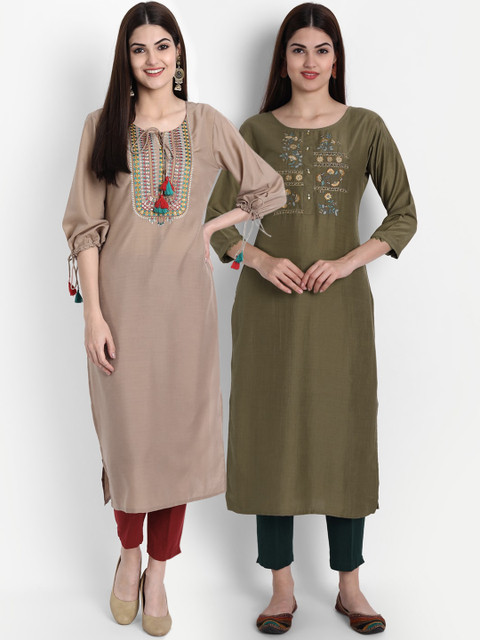 

arangya Women Multicoloured Thread Work Kurta, Multi