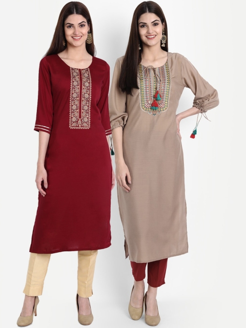 

arangya Women Multicoloured Thread Work Kurta, Multi