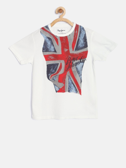 

Pepe Jeans Boys White Printed Round Neck T-shirt