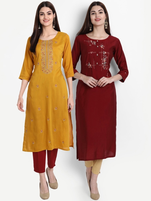 

arangya Women Multicoloured Embroidered Thread Work Kurta, Multi