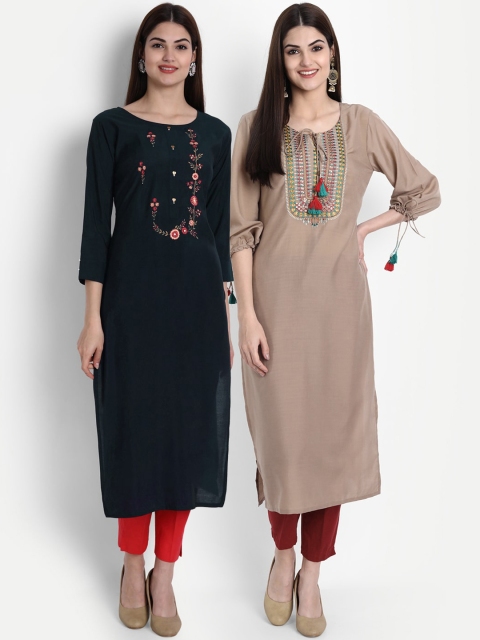 

arangya Women Multicoloured Thread Work Kurta, Multi