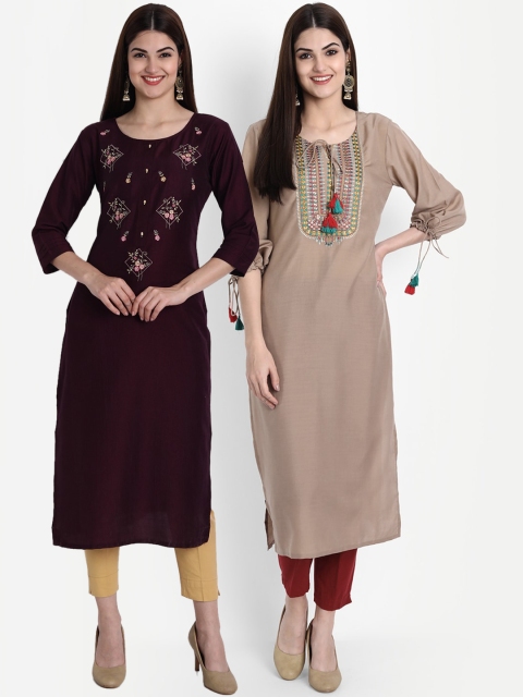 

arangya Women Multicoloured Thread Work Kurta, Multi