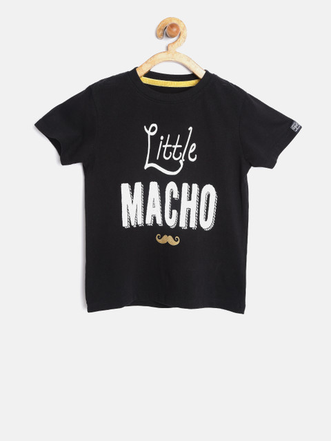 

Pepe Jeans Boys Black Printed Round Neck T-shirt