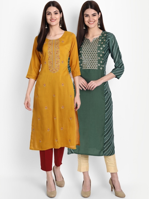 

arangya Women Multicoloured Quirky Embroidered Thread Work Kurta, Multi