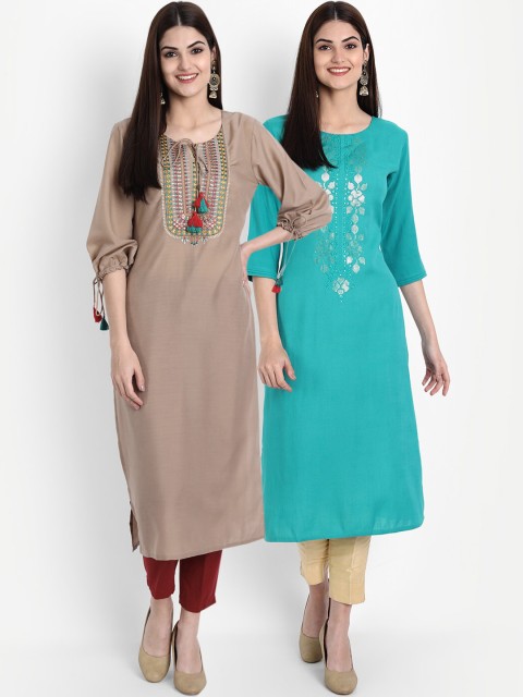 

arangya Women Multicoloured Thread Work Kurta, Multi