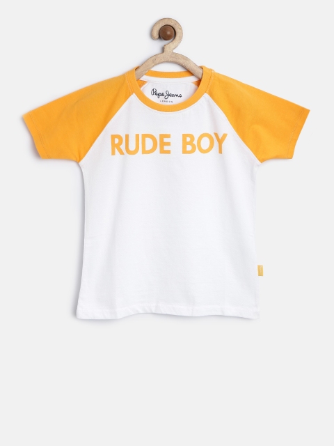 

Pepe Jeans Boys White Printed Round Neck T-Shirt