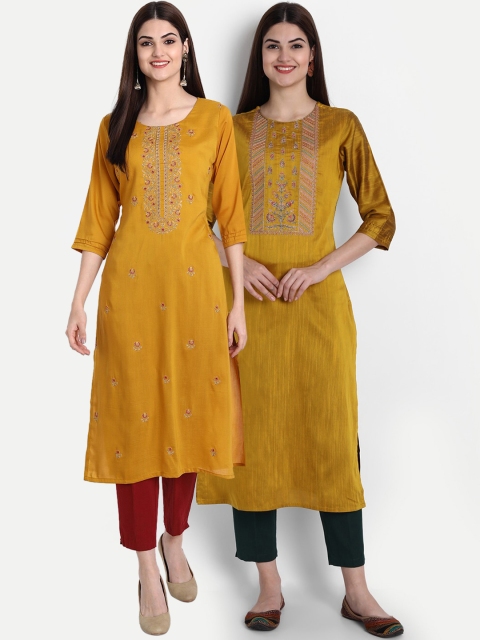 

arangya Women Multicoloured Ethnic Motifs Embroidered Thread Work Kurta, Multi