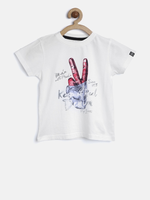 

Pepe Jeans Boys White Printed Round Neck T-shirt