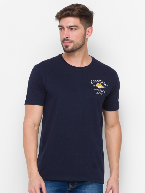 

SPYKAR Men Navy Blue Applique T-shirt