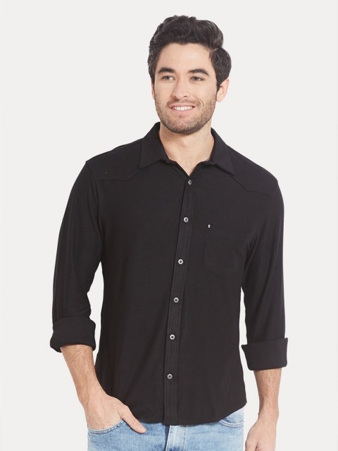 

SPYKAR Men Black Polo Collar Slim Fit T-shirt