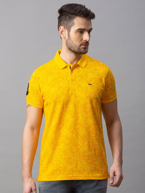 

SPYKAR Men Yellow Polo Collar Slim Fit T-shirt