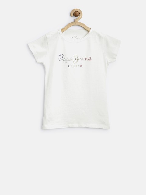 

Pepe Jeans Girls White Round Neck T-shirt