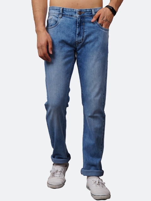 

PEPLOS Men Blue Slim Fit Low Distress Light Fade Stretchable Jeans