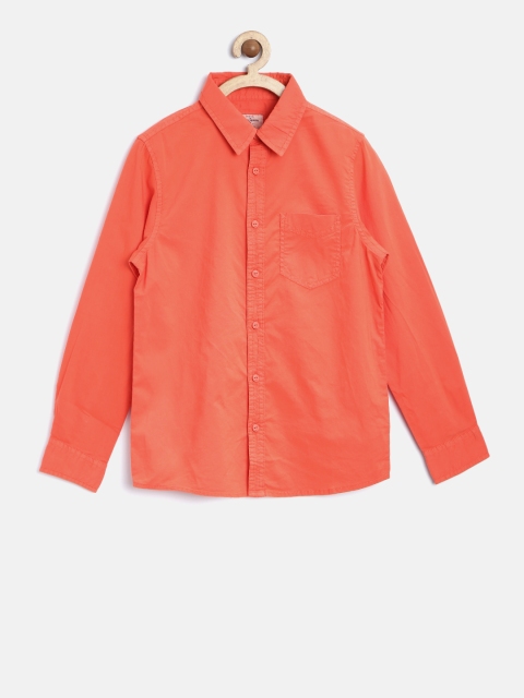 

Pepe Jeans Boys Orange Solid Casual Shirt