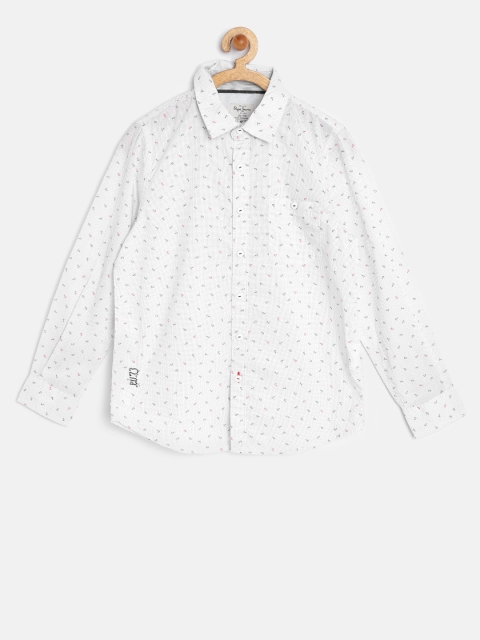 

Pepe Jeans Boys White Printed Casual Shirt