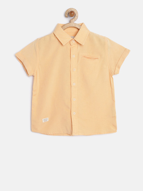 

Pepe Jeans Boys Orange Solid Casual Shirt