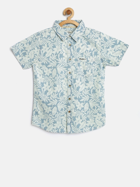 

Pepe Jeans Boys Blue & Off-White Printed Casual Shirt