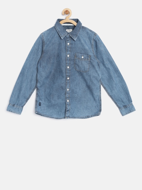 

Pepe Jeans Boys Blue Solid Casual Shirt