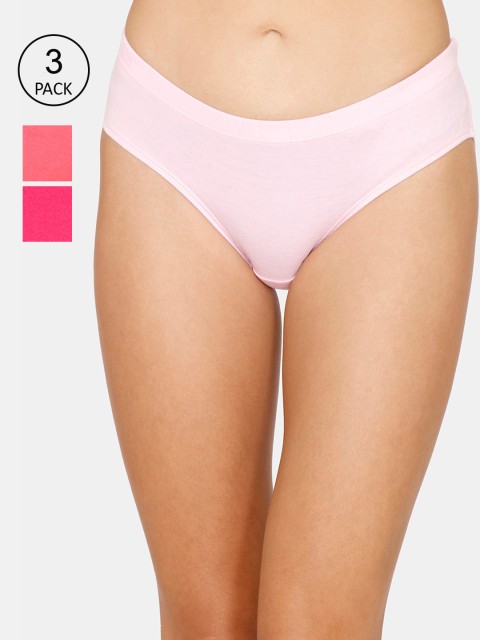 

Coucou Women Pack of 3 Assorted Pure Cotton Hipster Briefs