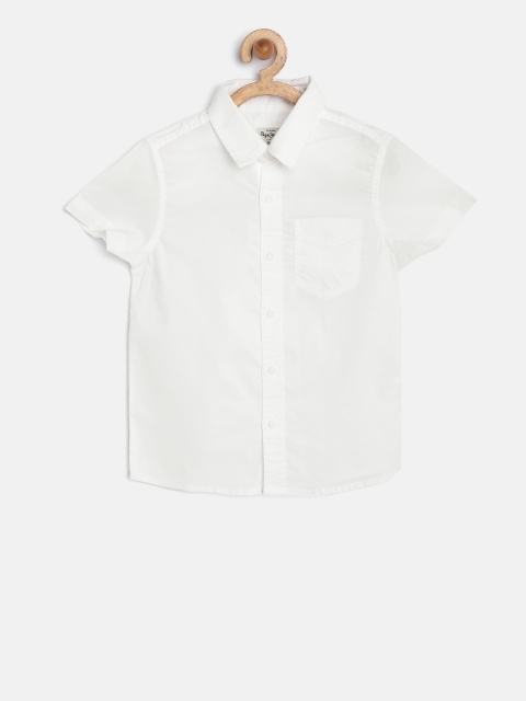 

Pepe Jeans Boys White Solid Casual Shirt
