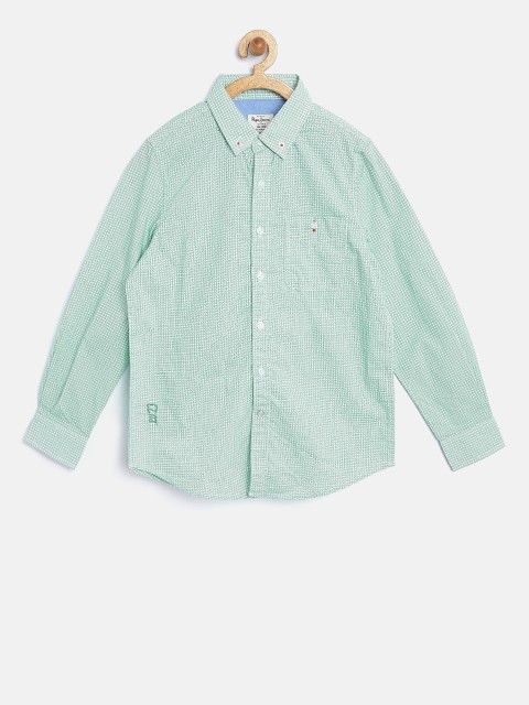 

Pepe Jeans Boys Green Printed Casual Shirt
