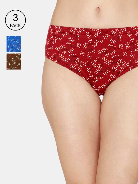 

Coucou Women Pack of 3 Assorted Mid-rise Hipster Briefs, Multi