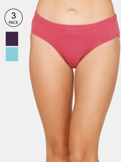 

Coucou Women Pack of 3 Assorted Pure Cotton Hipster Briefs