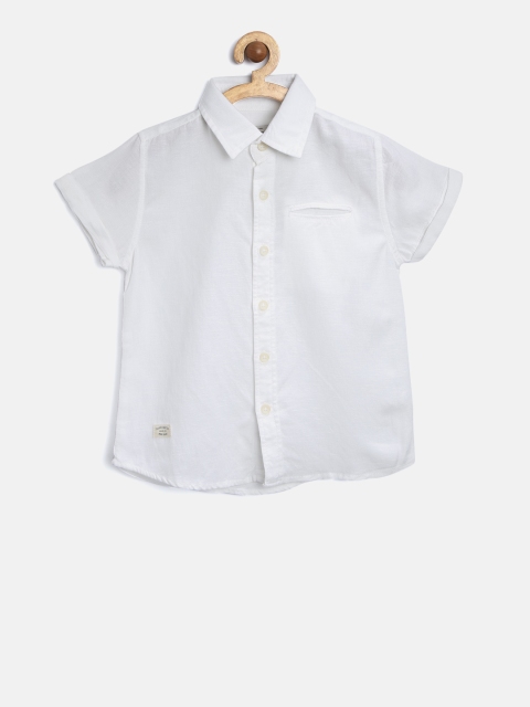 

Pepe Jeans Boys Off-White Solid Casual Shirt