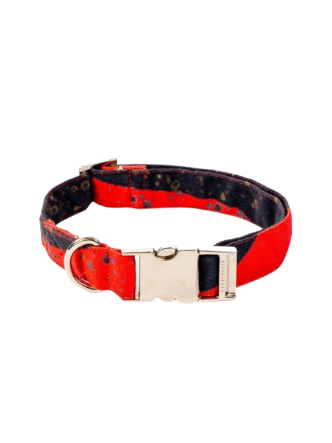 

thepawpstarco Red Abstract Printed Pet Collars